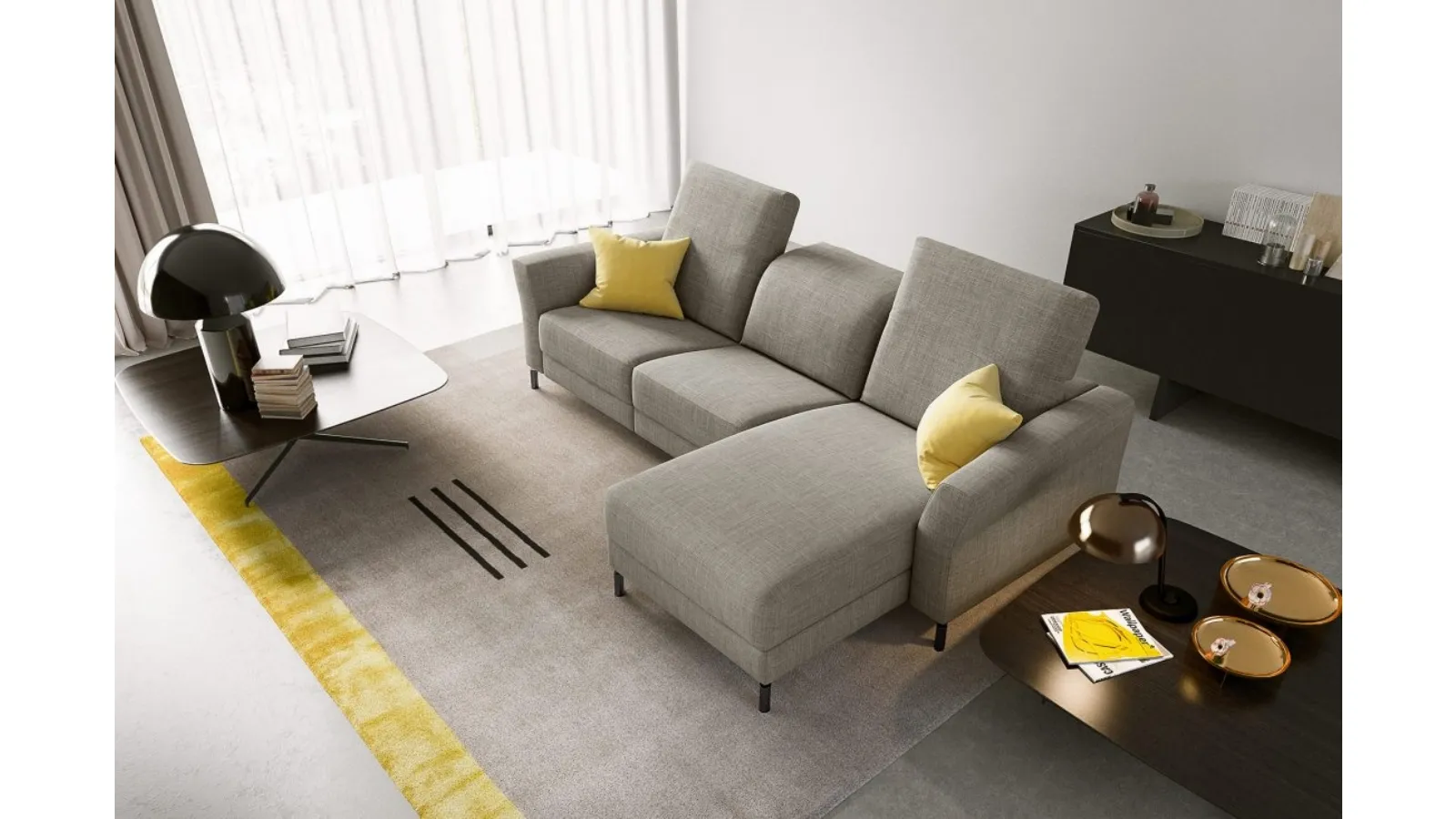 Divano relax con penisola Wilson di MorbidLine Salotti