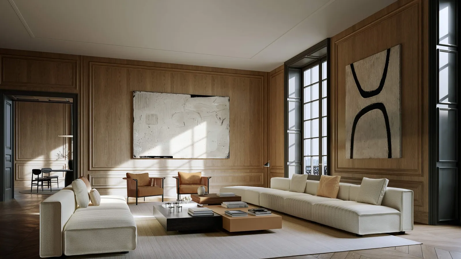 Divano lineare modulare Niveaux di Lema