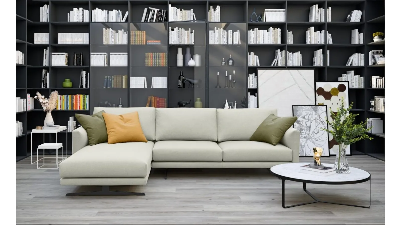 Divano in tessuto con penisola Round di MorbidLine Salotti