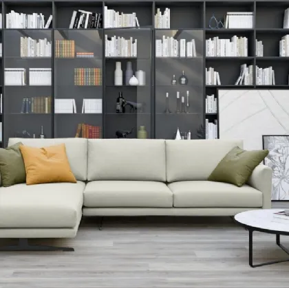 Divano in tessuto con penisola Round di MorbidLine Salotti