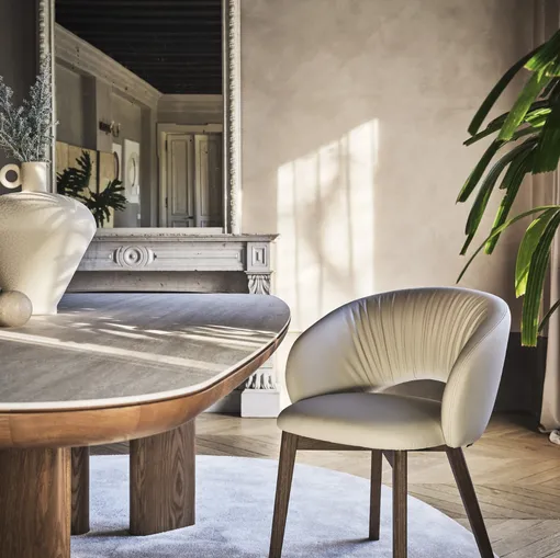 Sedia in pelle Anime Wood di Calligaris