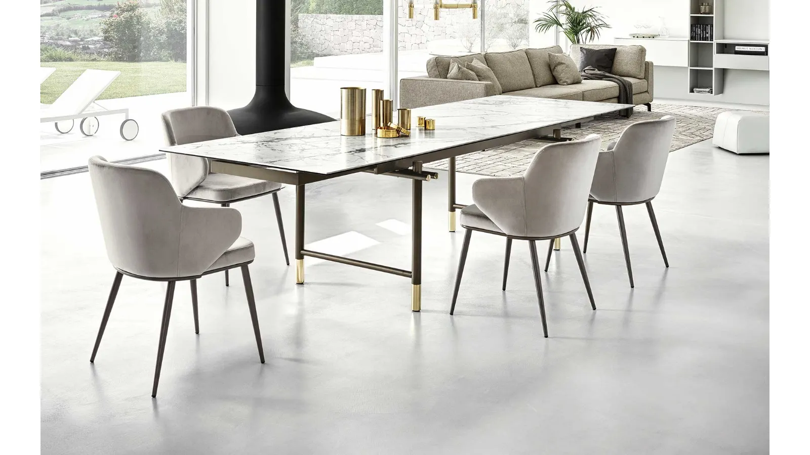 Sedia in tessuto Foyer di Calligaris