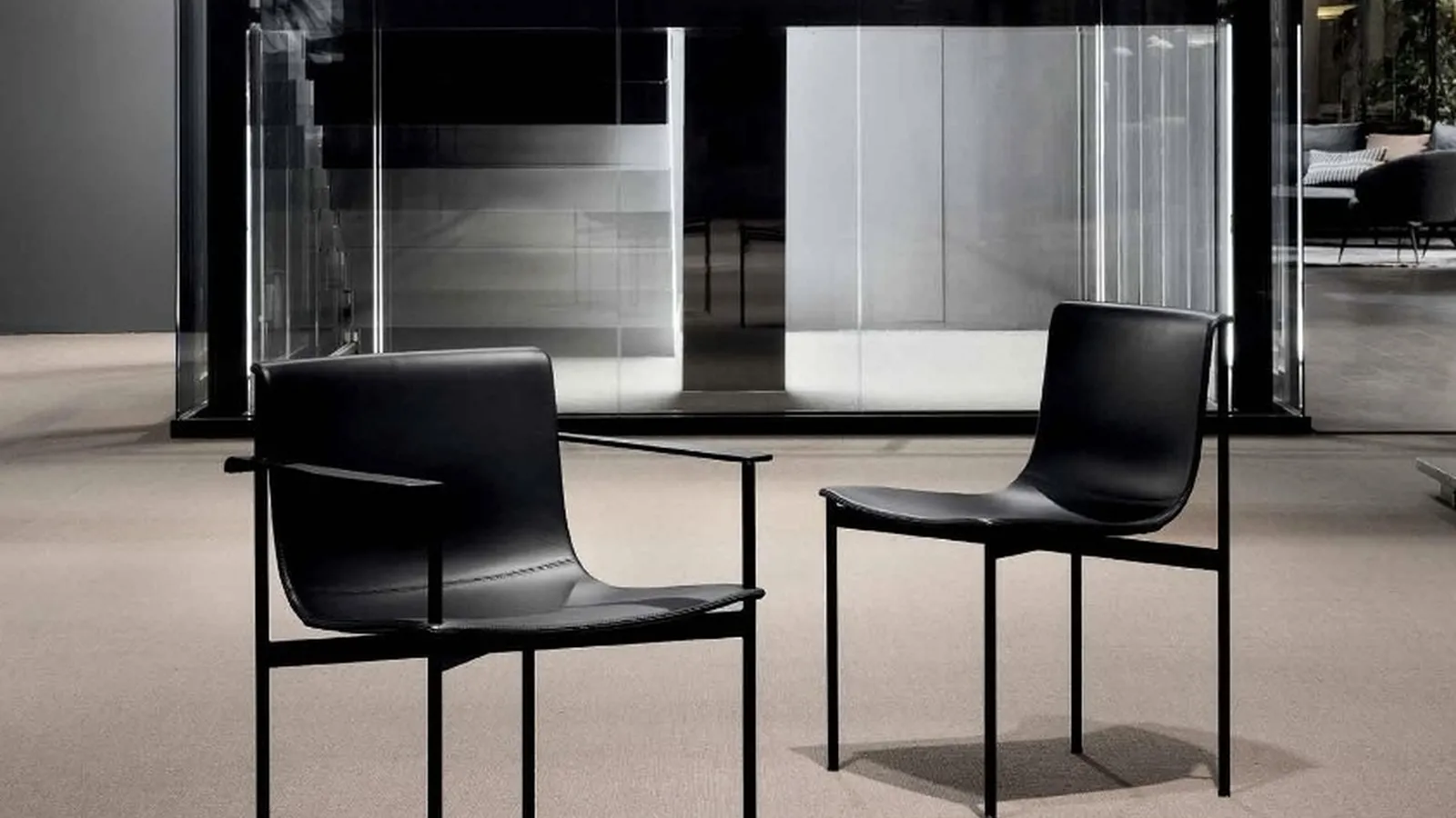 Sedia in pelle Ombra di Lema