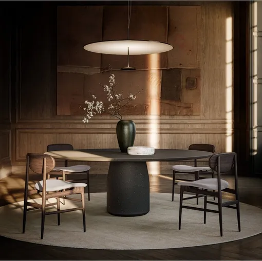 Tavolo rotondo in marmo ricostruito Bulè di Lema