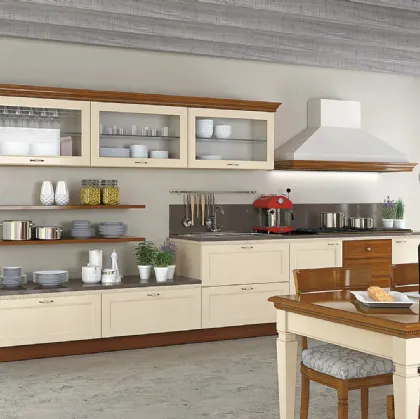 Cucina Classica lineare in legno laccato opaco I Ciliegi composizione 02 Le Fablier