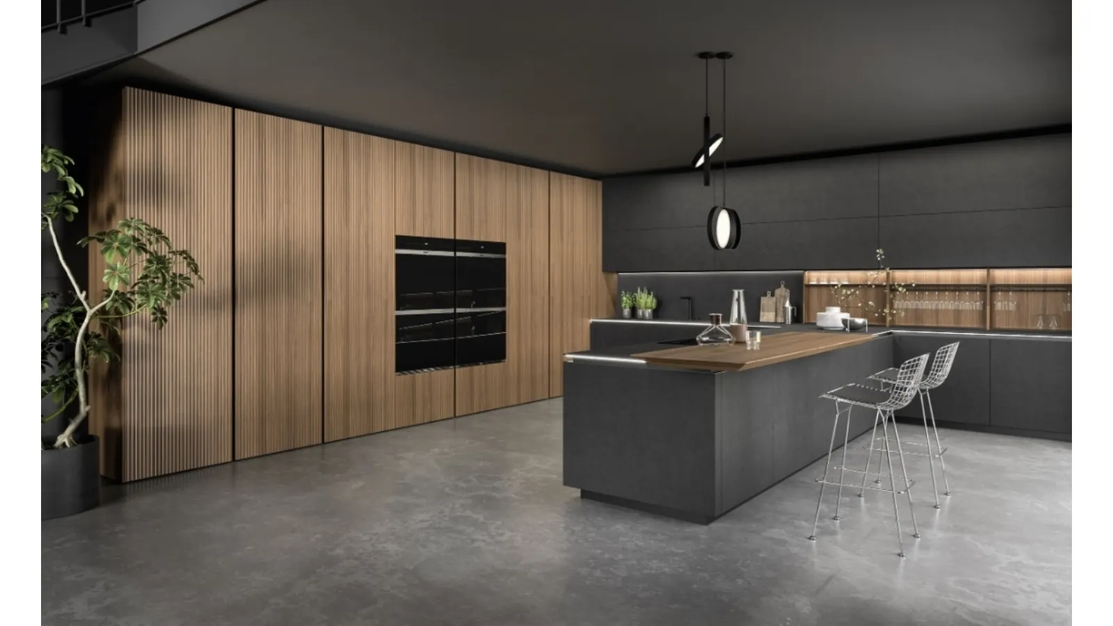 Cucina Design con penisola Link 01 di Snaidero