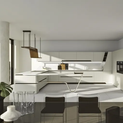 Cucina Design con penisola Vision 01 di Snaidero