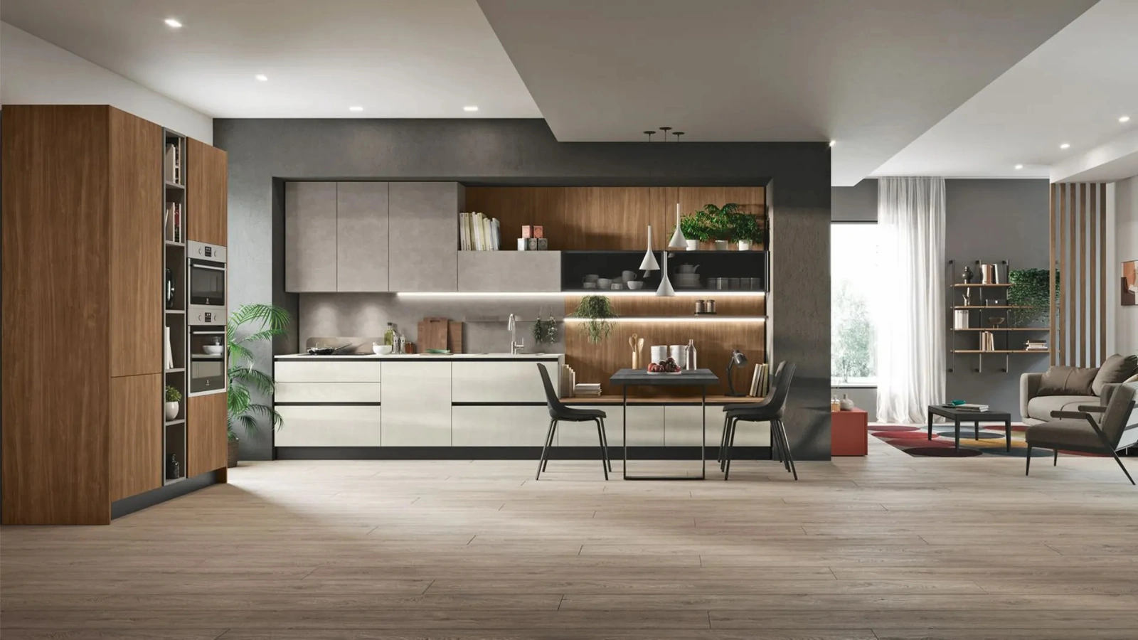 Cucina Moderna Art-Kaya 02 in materico cemento di Stosa