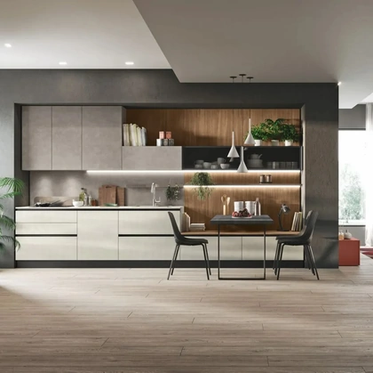 Cucina Moderna Art-Kaya 02 in materico cemento di Stosa