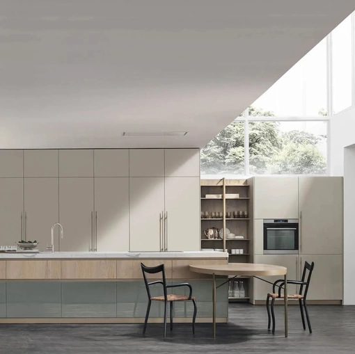 Cucina Moderna con isola Color Trend 01 in laccato opaco e lucido di Stosa