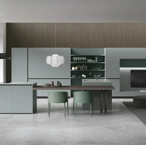 Cucina Moderna con isola Color Trend 02 di Stosa