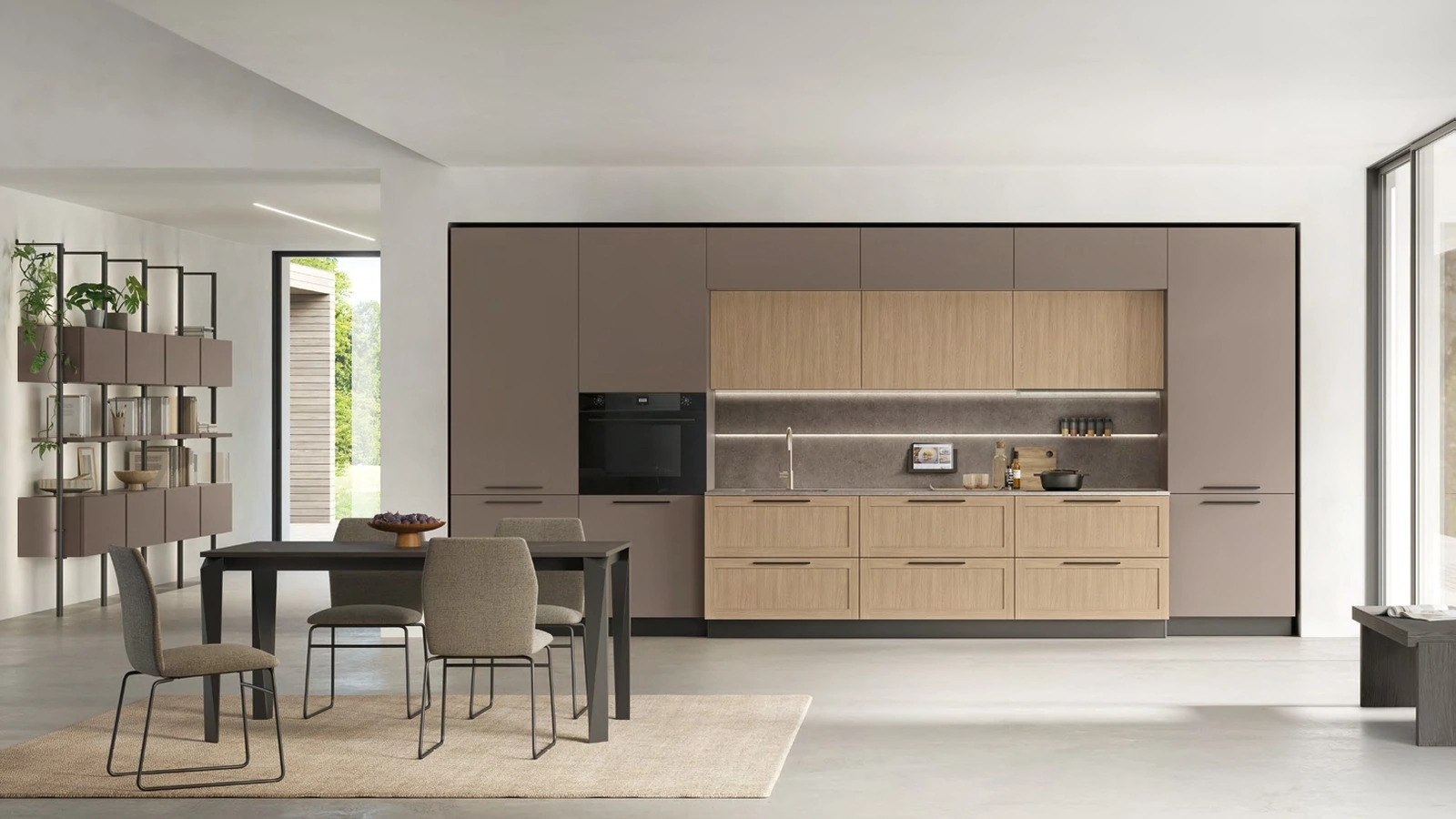 Cucina Moderna Infinity Modern 04 in Pet e Rovere Termo-strutturato di Stosa