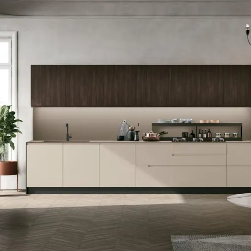 Cucina Moderna Karma Modern 02 in Pet e Rovere Corteccia di Stosa