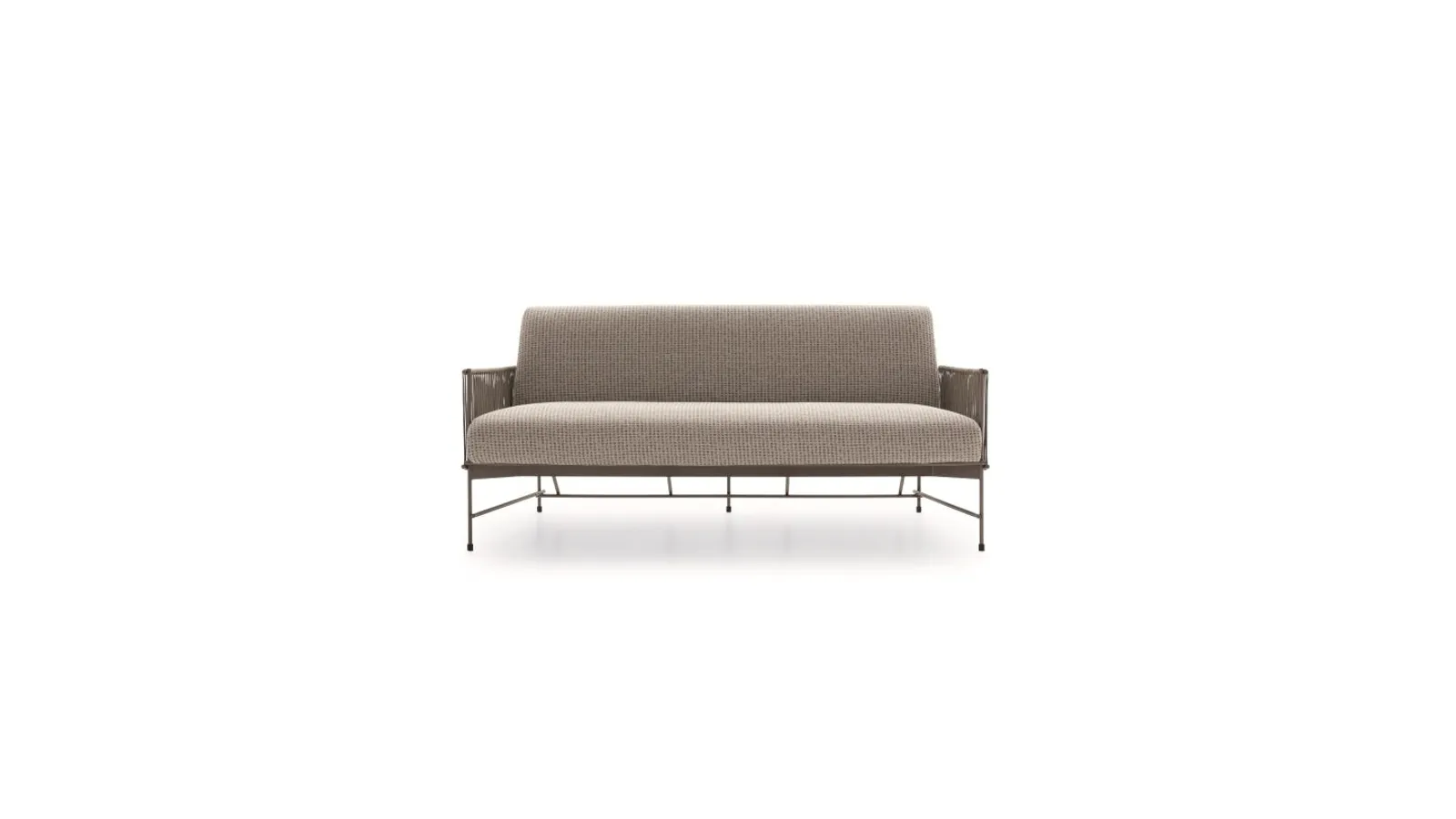 Divano Kyo in tessuto imbottito con struttura in corda intrecciata di Ditre Italia