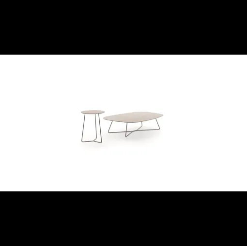 Tavolino con top in gres e struttura in metallo Kevin di Ditre Italia