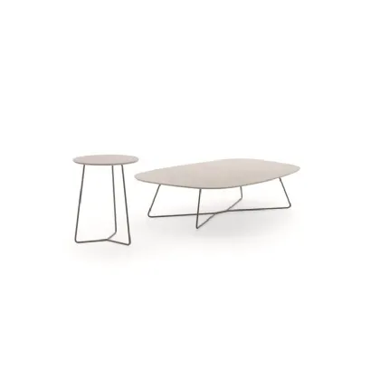 Tavolino con top in gres e struttura in metallo Kevin di Ditre Italia