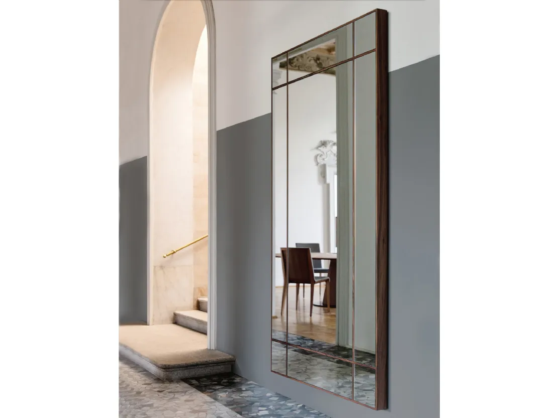 Specchio con decorazioni in legno massello Four Seasons di Porada