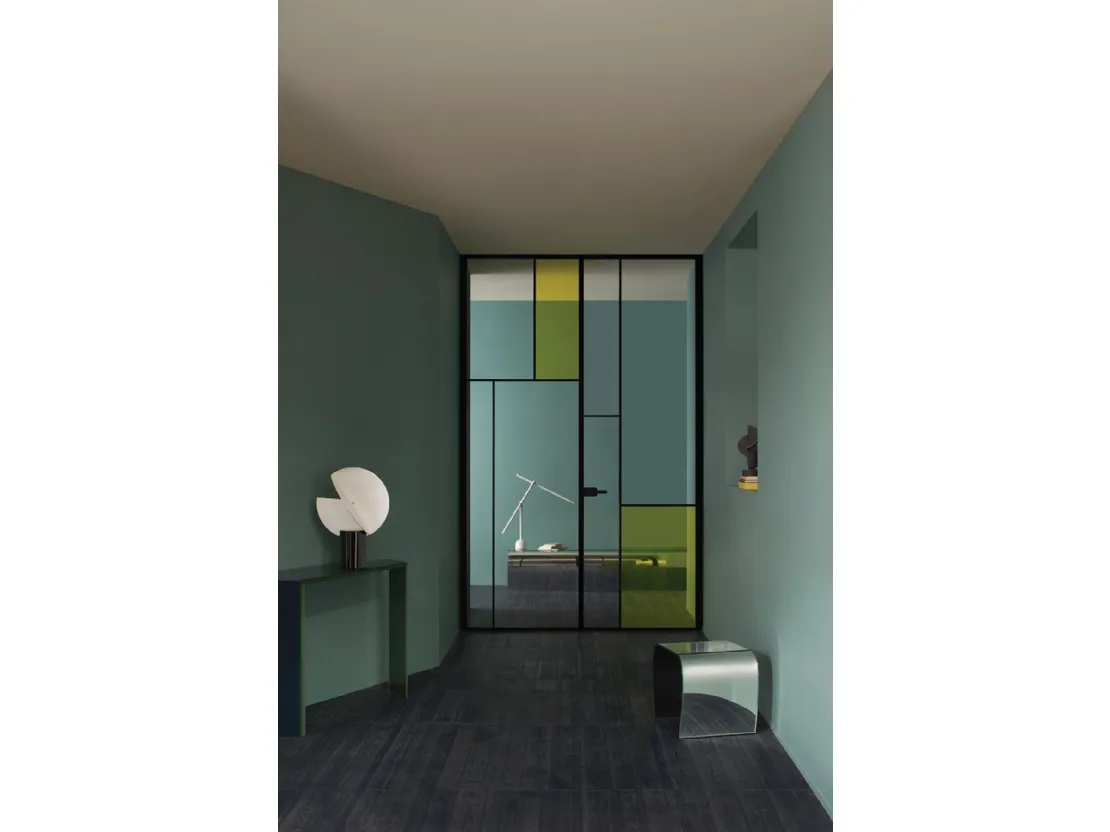 Porta per interni Sherazade Double Swing Slim Jambs Patchwork di Glas Italia