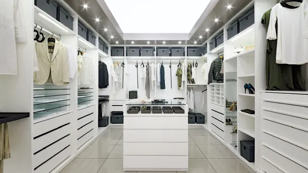 Cabina Armadio Tamburata in laccato bianco opaco
