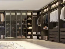Cabina Armadio Tamburata in legno e vetro