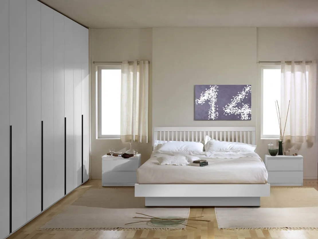 Letto in legno con testiera Stefy di Fratelli Elli