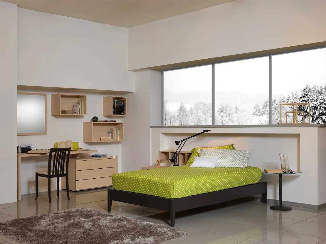 Letto in legno da una piazza e mezza Base Zeta di Fratelli Elli