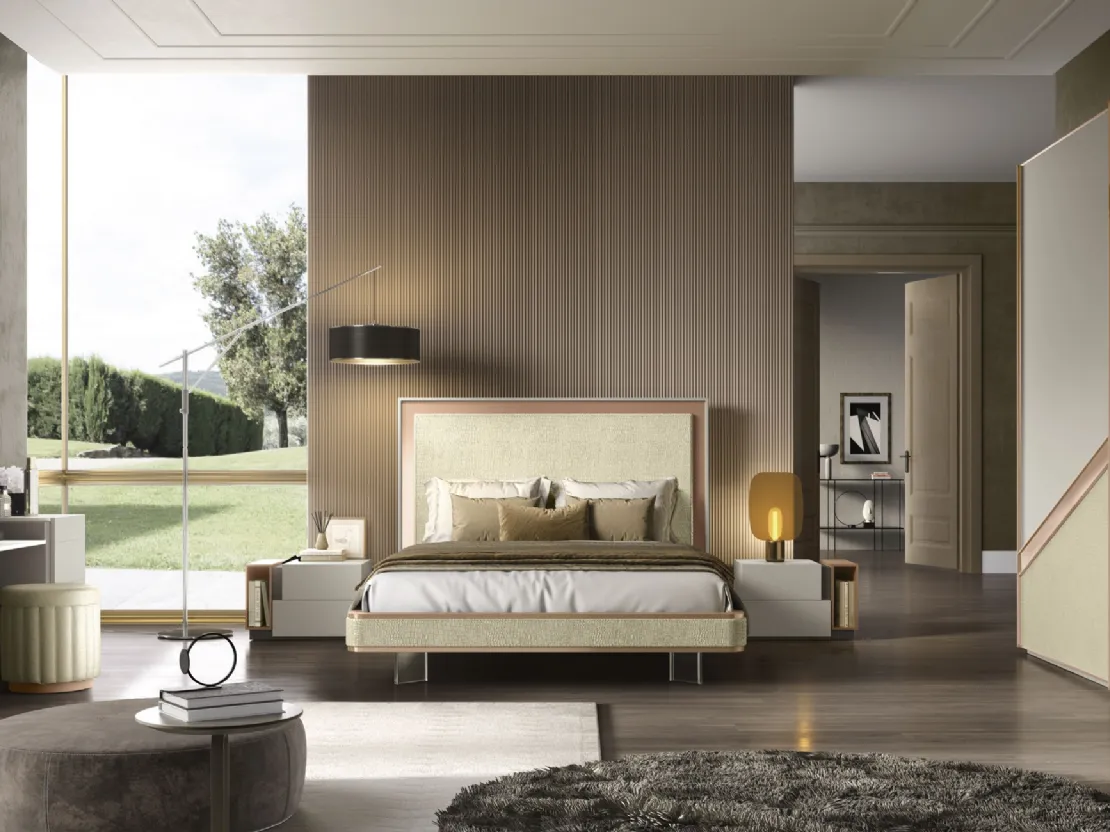 Letto di design con testiera Pasitea di Adriatica