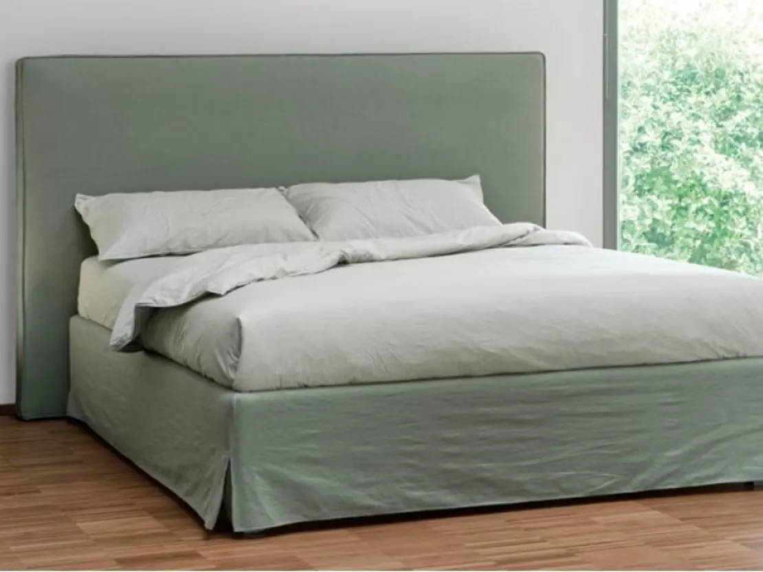 Letto in tessuto con testiera Peter di Ventura