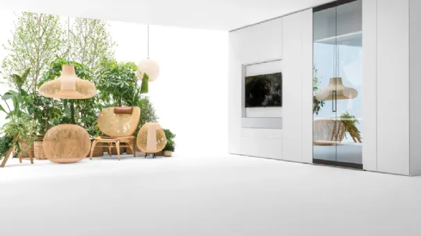 Living con ante in vetro